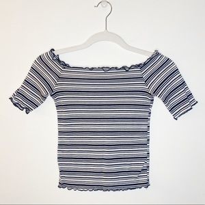 Striped Off the Shoulder Top